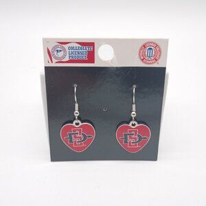 Team Logo Heart Earrings  San Diego State Aztecs